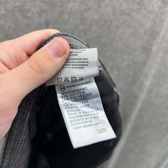 Adriano Goldschmied Dress Pants Mens 36R Gray Houndstooth South Gate Check - Picture 10 of 14